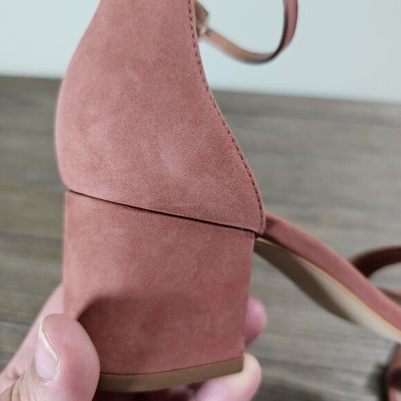 Steve Madden Irenee Pink Rose Suede Block Heel Womens Size 6.5 - Picture 12 of 12